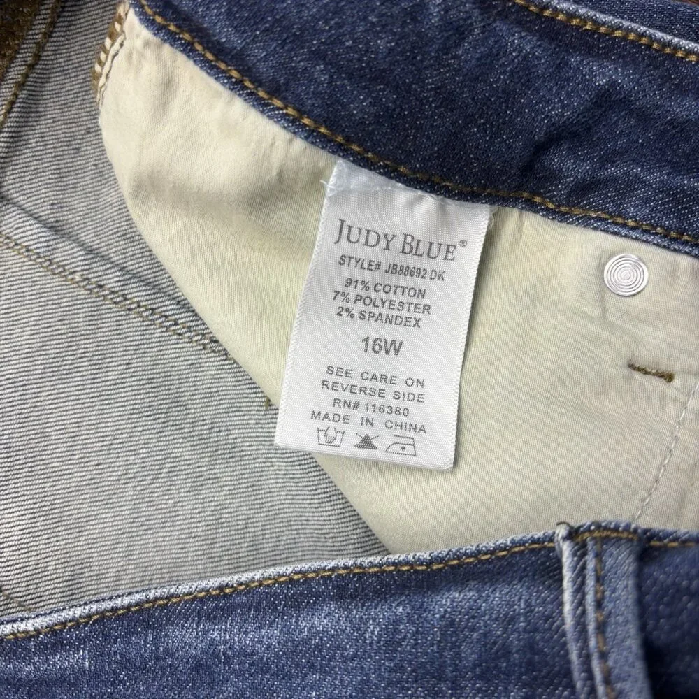 Judy Blue Skinny Fit Jeans JB88692 Dark Wash Women’s Size 16W - Picture 10 of 11